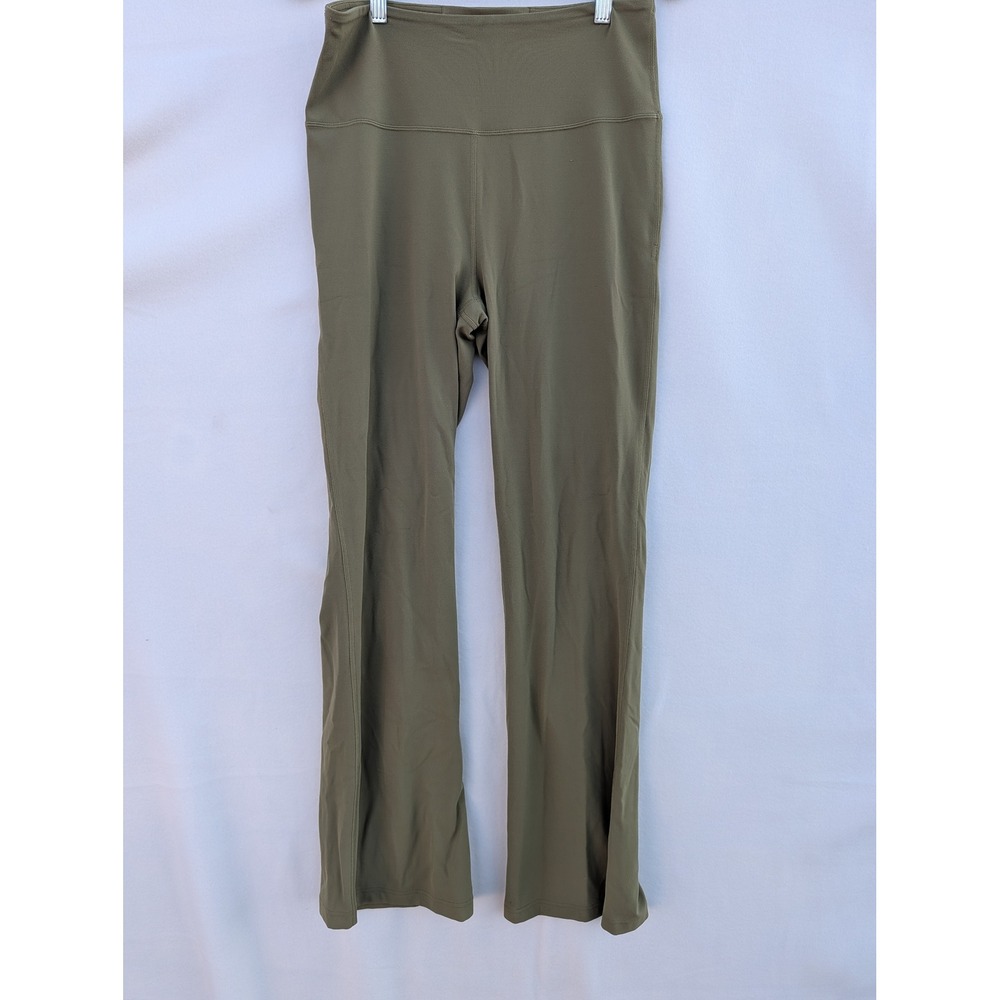 Lululemon Groove Super High-Rise Flared Pants Olive Green Yoga Trousers size 10